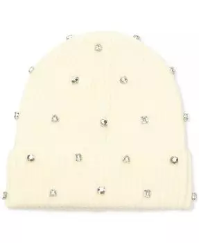 Женская декорированная шапка-бини в рубчик kate spade new york, коричневый/бежевый