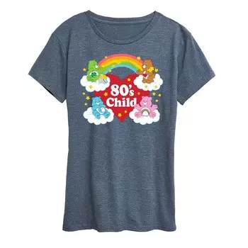 Женская детская футболка Care Bears с рисунком 80-х годов Licensed Character, синий