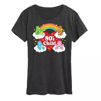 Женская детская футболка Care Bears с рисунком 80-х годов Licensed Character, цвет Charcoal Gray