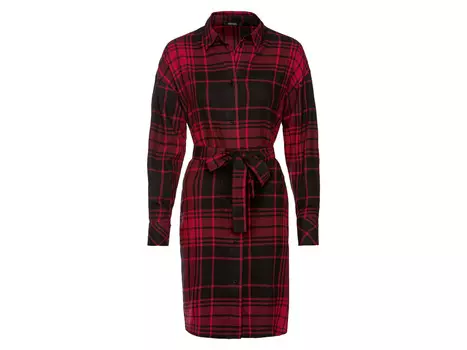 Женская длинная блузка esmara из мягкой и теплой фланели, красный