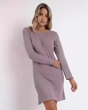 Женская длинная фиолетовая ночная рубашка вязаная Admas, серый