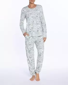 Женская длинная хлопковая пижама с принтом Punto Blanco