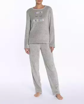 Женская длинная коралловая пижама с принтом Punto Blanco, серый