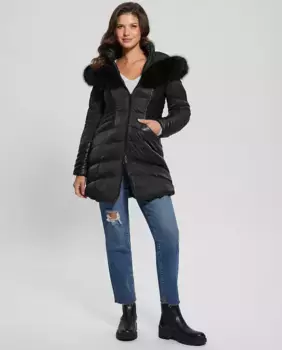 Женская длинная куртка Guess, чёрный