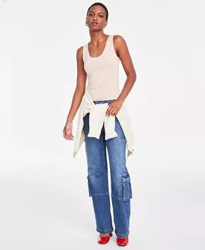 Женская длинная майка без рукавов с круглым вырезом On 34th, бежевый