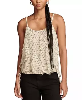 Женская длинная майка с принтом и рюшами Lucky Brand, белый