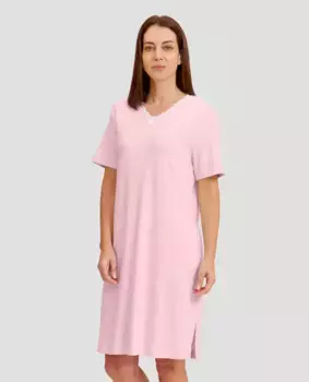 Женская длинная ночная рубашка с короткими рукавами Lohe, розовый