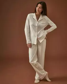 Женская длинная открытая пижама Letts Dream, бежевый