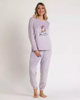 Женская длинная сиреневая вязаная пижама Disney