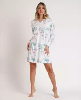 Женская длинная вязаная ночная рубашка зеленого цвета Admas