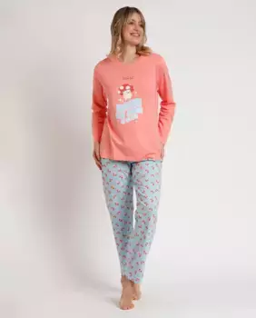Женская длинная вязаная пижама лососевого цвета Mr. Wonderful