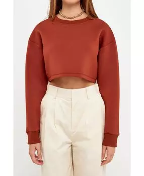 Женская домашняя одежда, укороченный свитшот Grey Lab, коричневый