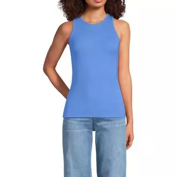Женская драпированная майка в рубчик Lands' End, цвет crisp blue