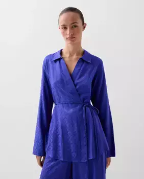 Женская двубортная блузка с жаккардовым принтом Scalpers, пурпурный