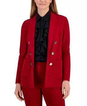 Женская двубортная куртка из искусственного меха Anne Klein, красный