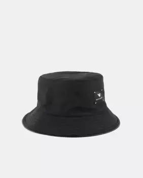 Женская двусторонняя панама с мульти-логотипом Emporio Armani, черный