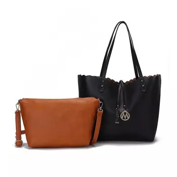 Женская двусторонняя сумка-шоппер Amahia из коллекции Mkf Collection с клатчем через плечо от Mia K MKF Collection, цвет Black Cognac