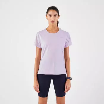 Женская дышащая футболка для бега - KIPRUN Run 500 Dry лиловая. KALENJI, цвет purpura