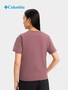 Женская дышащая спортивная футболка Columbia с короткими рукавами, белый