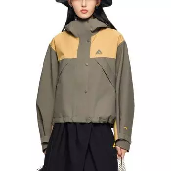 Женская дышащая ветровка Anta Variety Training Collection, осенняя красота, желтый/темно-зеленый