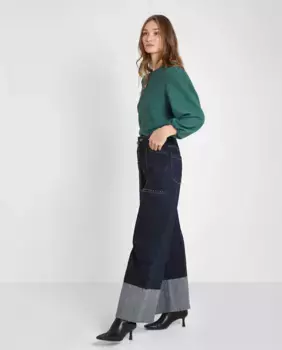 Женская джаккардовая футболка с объемными рукавами Trucco, зеленый