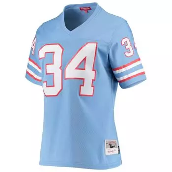 Женская джерси Mitchell & Ness Earl Campbell, голубая, реплика Хьюстон Ойлерз 1980 года