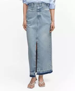 Женская джинсовая длинная юбка MANGO