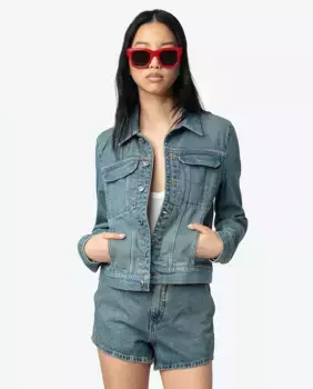 Женская джинсовая куртка Kioky с застежкой на пуговицы Zadig & Voltaire, голубой