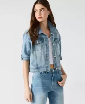 Женская джинсовая куртка-косуха Blu с рукавами 3/4 Steve Madden, синий
