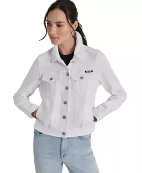 Женская джинсовая куртка-косуха на пуговицах DKNY Jeans, белый