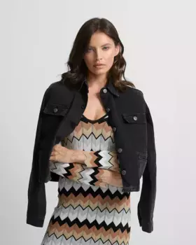 Женская джинсовая куртка на пуговицах Silbon, черный