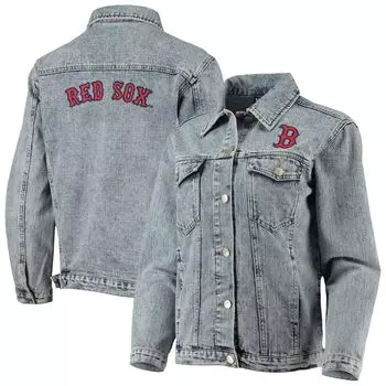 Женская джинсовая куртка на пуговицах The Wild Collective Boston Red Sox Team с нашивкой