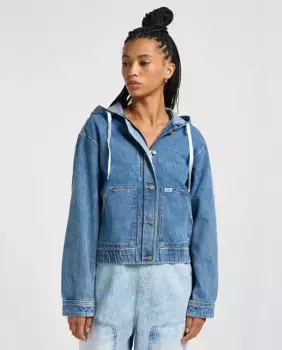 Женская джинсовая куртка с капюшоном и молнией Lee, индиго
