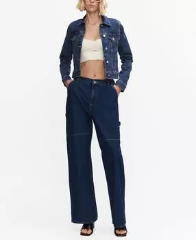 Женская джинсовая куртка с карманами MANGO, синий