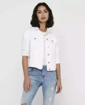 Женская джинсовая куртка с карманами Only, белый