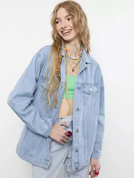 Женская джинсовая куртка с прямым воротником и длинными рукавами Xside