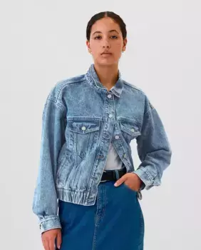 Женская джинсовая куртка с пуговицами спереди Gap, голубой
