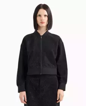 Женская джинсовая куртка с укороченным блеском Armani Exchange, черный