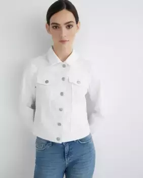 Женская джинсовая куртка с застежкой на пуговицы Pieces, белый
