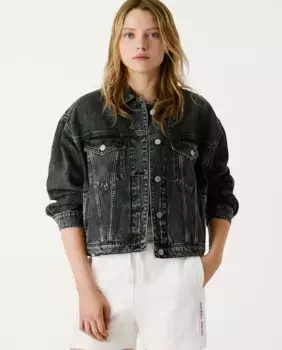 Женская джинсовая куртка свободного кроя Pepe Jeans, черный