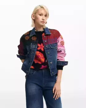 Женская джинсовая куртка в стиле пэчворк Desigual, синий