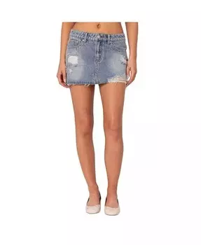 Женская джинсовая мини-юбка с низкой посадкой Ginnie Edikted, синий