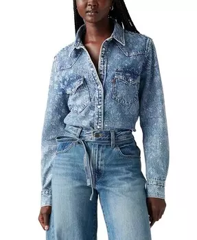 Женская джинсовая рубашка из хлопка в стиле вестерн Ultimate Levi's, синий