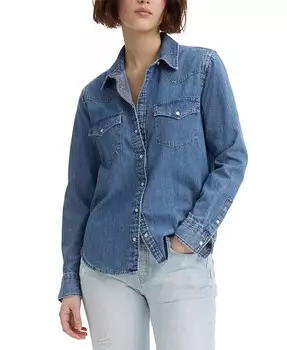 Женская джинсовая рубашка из хлопка в стиле вестерн Ultimate Levi's, синий