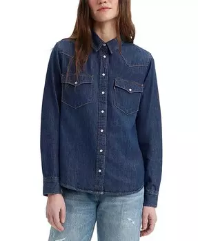 Женская джинсовая рубашка из хлопка в стиле вестерн Ultimate Levi's, синий
