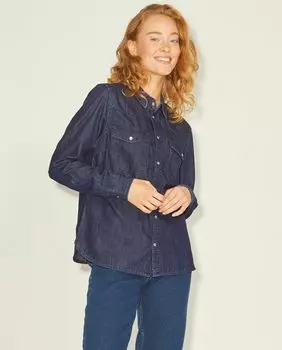 Женская джинсовая рубашка на пуговицах Jack & Jones, синий