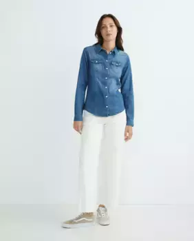 Женская джинсовая рубашка на пуговицах Only, синий