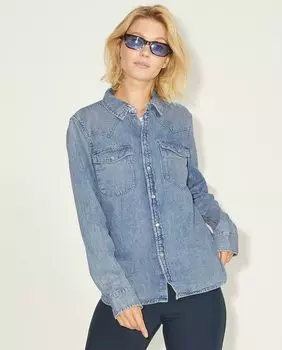 Женская джинсовая рубашка с длинным рукавом Jack & Jones, светло-синий