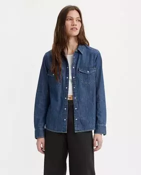 Женская джинсовая рубашка с длинным рукавом Levi's, темно-синий