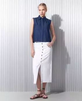 Женская джинсовая рубашка с подплечниками Easy Wear, нежно-голубой